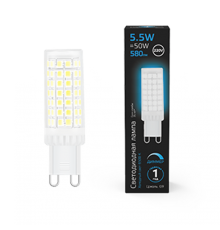 Лампа светодиодная G9 AC185-265V 5,5W 580lm 6500K керамика диммируемая LED 1/10/200  107309355-D  Gauss