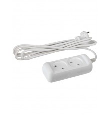 Удлинитель электрический   UX(6)-2-1,5m без заземления 2 розетки 1,5м ПВС 2x0,75мм2 6А белый  Б0038564  ЭРА
