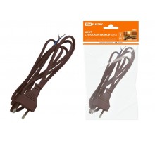Шнур с плоской вилкой ШУ02 ШВВП 2х0,75мм2 1,7 м. коричневый "ЭКО"  SQ1305-0016  TDM
