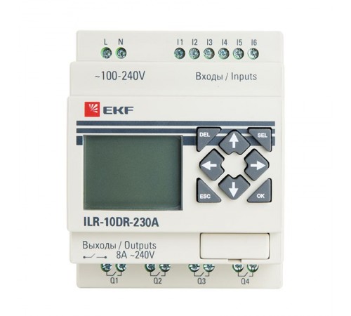 Программируемое реле 10 в/в с диспл. 230В PRO-Relay EKF PROxima  ILR-10DR-230A  EKF