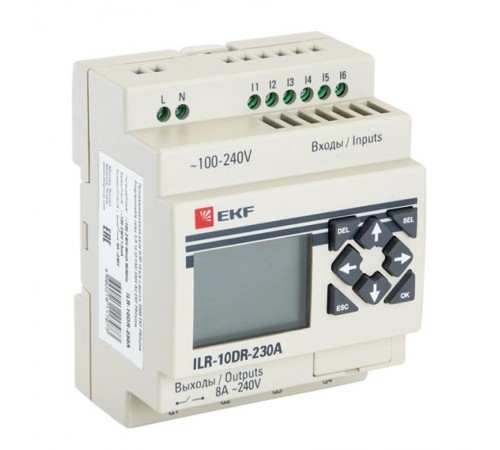 Программируемое реле 10 в/в с диспл. 230В PRO-Relay EKF PROxima  ILR-10DR-230A  EKF