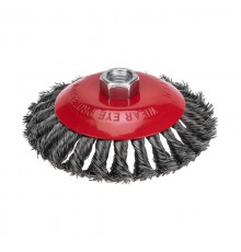 Щетка коническая для УШМ, крученая стальная проволока, 125мм, М14  KR-91-1203  Kranz