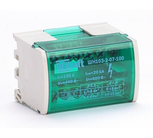 Кросс-модуль на DIN-рейку 2х7 групп, 100А ШН-103 a  32015DEK  DEKraft