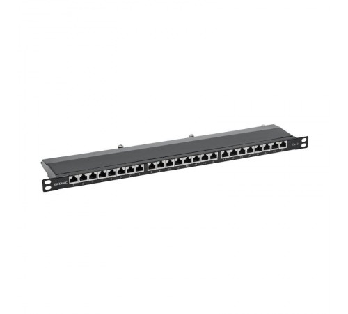 Патч-панель 19", 0.5 U,CAT6, 24 порта RJ45, экранированная  RN6PPF2405  DKC