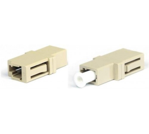 Адаптер проходной оптический FA-P00Z-LC/LC-N/WH-BG LC-LC, MM, simplex, корпус пластиковый, бежевый, белые колпачки  242820  Hyperline