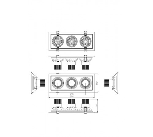 Светильник светодиодный карданный встраиваемый SKD-13-36-40K-W20 3х20Вт 4000K 5400Лм 390х150х110  Б0049782  ЭРА