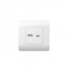 Розетка USB A+С, 5В/2,1А, белый(NEW3-E)  431551  CHINT