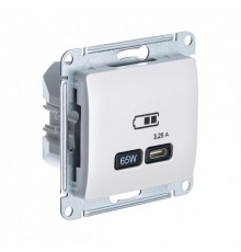 Glossa Перламутр USB Розетка тип-C 65W высокоскор.заряд. QC PD  GSL000627  SE