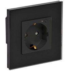 iTEQ SMART-розетка 16А WIFI+BLE стекл/р. з/ш. черн.  IT-R16SFWBG-K02  ONI