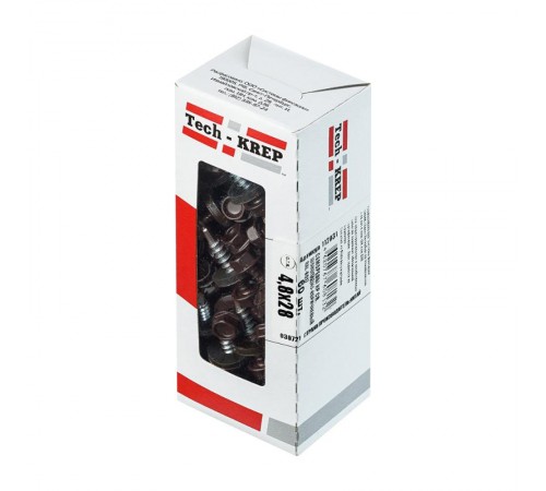 Саморез КР св. 4,8х28 RAL-8017 (шоколад. корич.) (60 шт) -коробка с ок ( 0,32 кг)  112031  Tech-KREP