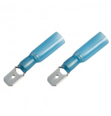 Клемма плоская изолированная термоусаживаемая штекер 6.35 мм 1.5-2.5 мм (РПи-п-т 2.5-(6.3)) синий  08-0334  REXANT