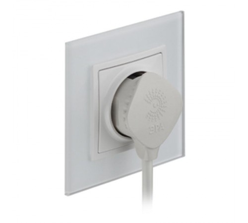 Вилка V5  плоская c/з 16A прямой ввод белая (10/200/7000) Б0019192  ЭРА