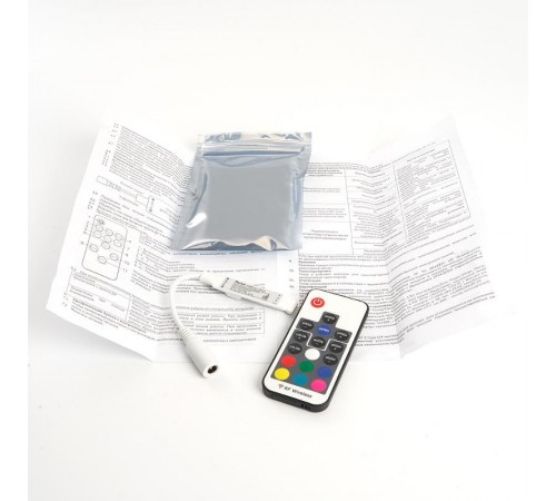 Контроллер RGB min для светодиодной ленты с П/У белый, 12-24V, LD66  48032  FERON