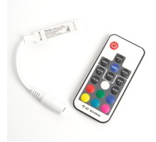 Контроллер RGB min для светодиодной ленты с П/У белый, 12-24V, LD66  48032  FERON