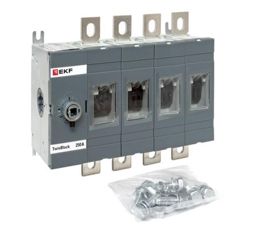 Рубильник 250A 4P без рукоятки управления TwinBlock  tb-s-250-4p  EKF