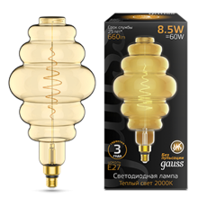 Лампа светодиодная LED Filament Honeycomb E27 8.5W Amber 660lm 2000K 1/2  161802105  Gauss