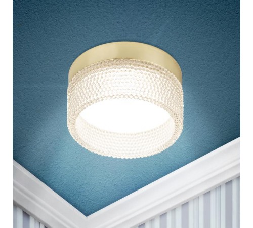 Cветильник встраиваемый под лампу GX53 DK97 GD/TR золото прозрачный  Б0057461  ЭРА