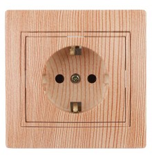 1-202-11 Intro Розетка 2P+E Schuko, 16А-250В, IP20, СУ, Plano, сосна  Б0030061  Intro