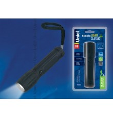 Фонарь универсальный S-LD038-C Black "Simple lightclassic plus" прорезиненный  0,5 Watt LED, упаковка кламшелл, 3хААА н/к, цвет Черный  07595  Uniel