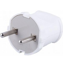 PPG10-43-201 Вилка прямая б/з, 250В, 10A, белый  32855  STEKKER