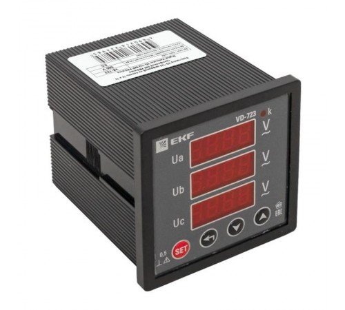 VD-723 Вольтметр цифровой на панель (72х72) трехфазный EKF PROxima  vd-723  EKF