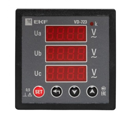 VD-723 Вольтметр цифровой на панель (72х72) трехфазный EKF PROxima  vd-723  EKF