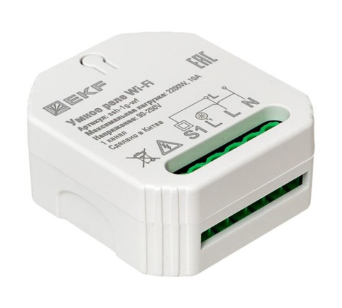 Умное реле в подрозетник 1-канальное Wi-Fi  Connect ssh-1g-wf EKF