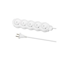 Удлинитель бытовой "Люкс" 5 гнезд, 5 м, б/з, с з/ш, ПВС 2х0,75 мм2, 6 А, 250 В, 1400 Вт  SQ1303-4013  TDM