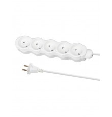 Удлинитель бытовой "Люкс" 5 гнезд, 2 м, б/з, с з/ш, ПВС 2х0,75 мм2, 6 А, 250 В, 1400 Вт  SQ1303-4011  TDM