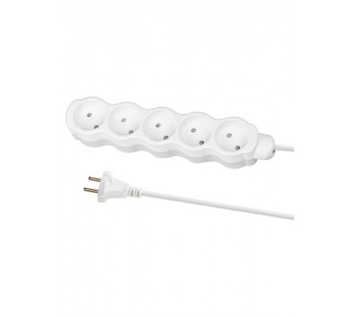 Удлинитель бытовой "Люкс" 5 гнезд, 5 м, б/з, с з/ш, ПВС 2х0,75 мм2, 6 А, 250 В, 1400 Вт  SQ1303-4013  TDM