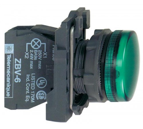 СИГН. ЛАМПА 22ММ 230-240В ЗЕЛЕНАЯ  XB5AVM3  Schneider Electric