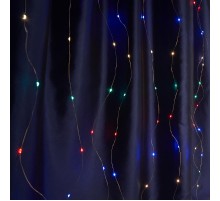 Гирлянда-занавес USB 480 LED 3*3м, мульти, IP20 , сетевой шнур 3м в комплекте, CL591  41640  FERON
