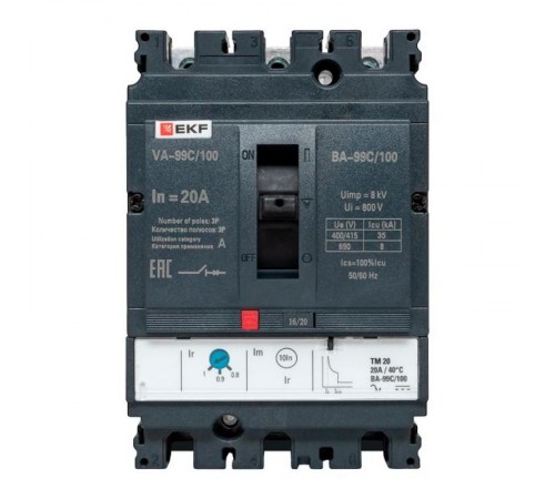 Выключатель автоматический ВА-99C (Compact NS) 100/20А 3P 36кА EKF PROxima  mccb99C-100-20  EKF