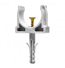 Крепеж-клипса с дюбелем и саморезом серая д25 в малой упаковке (10шт/450шт уп/кор)  PR13.0309  Промрукав