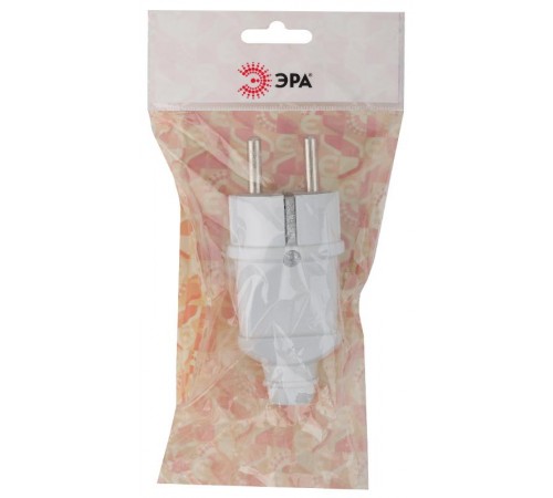 Vx2-W ЭРА Вилка с/з прямая 16A белая (24/240/5040)  Б0039673  ЭРА