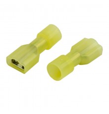 Клемма плоская полностью изолированная гнездо 6.6 мм в нейлоне 4-6 мм (РПи-м(н) 6.0-(6.3)) желтый  08-0652  REXANT