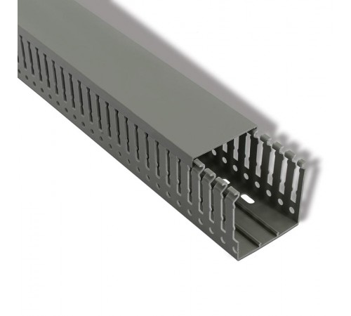 Кабель-канал перфорированный самоклеящийся 40х40 серый (паз 4мм, зуб 6мм)  28-5015  REXANT