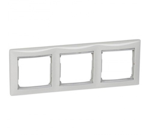 Valena Белый/Серебряный штрих Рамка 3-ая горизонт.  770493  Legrand