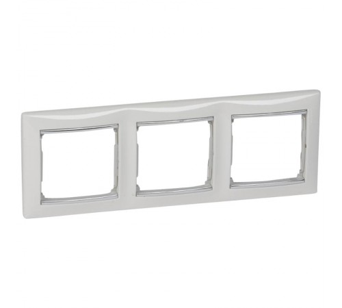 Valena Белый/Серебряный штрих Рамка 3-ая горизонт.  770493  Legrand