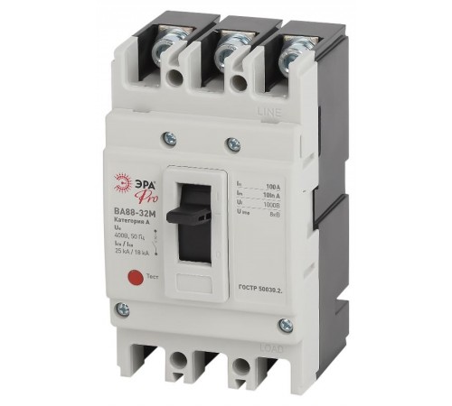 Автоматический выключатель ВА88-32М ЭРА PRO SVA10-3-0100-E 3Р 100А 25кА   Б0051913  ЭРА