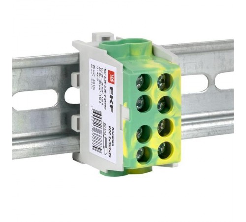 Клемма распределительная КСР с двойным винтом 2x35/2x25 желто-зеленая PROxima  ksr-2.35-2.25-y-green  EKF