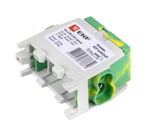 Клемма распределительная КСР с двойным винтом 2x35/2x25 желто-зеленая PROxima  ksr-2.35-2.25-y-green  EKF