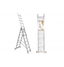 Лестница алюминиевая, ЛА3х10, 3х секционная х 10 ступеней, h=6270 мм, Народная  SQ1028-0202  TDM