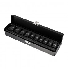 Набор шестигранных ударных торцевых головок, 1/2", 38мм, 10 предметов (10-24мм) металлический кейс  KR-12-8422  Kranz