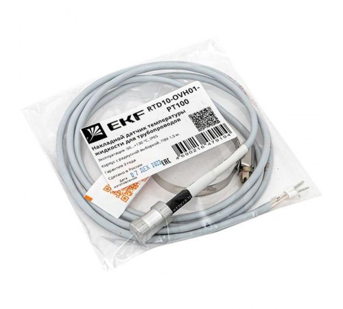 Накладной датчик температуры жидкости для трубопроводов  RTD10-OVH01-PT100  EKF