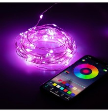 Гирлянда Нить ЕGNIG - PU с пультом, RGB, 5 м, 220 V, с таймер, с музыкой, управляемая, IP20  Б0055994  ЭРА