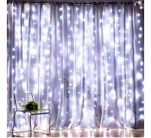 Гирлянда световая  Дождь/Занавес 3*3 м, ЕNIGW - 400W  , 400 диодов, холодный белый, 8 режимов, 220V, IP20  Б0051875  ЭРА
