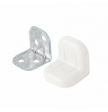 Уголок крепежный 20х28 белый с пластиковой крышкой (4 шт) - пакет   148278  Tech-KREP