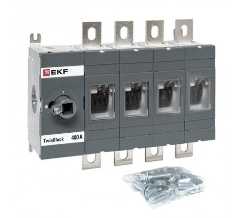 Рубильник 400A 4P без рукоятки управления TwinBlock  tb-s-400-4p  EKF