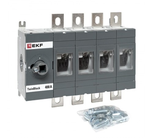 Рубильник 400A 4P без рукоятки управления TwinBlock  tb-s-400-4p  EKF